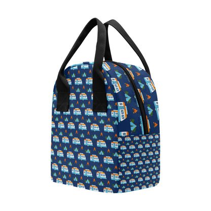Camper Pattern Camping Themed No 3 Print Insulated Lunch Bag