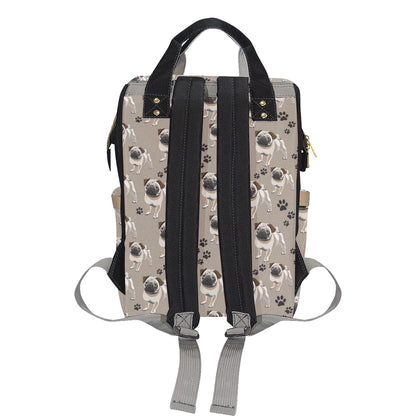 Pug Pattern Print Design A04 Diaper Bag Backpack