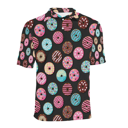 Donut Pattern Print Design DN02 Men Polo Shirt