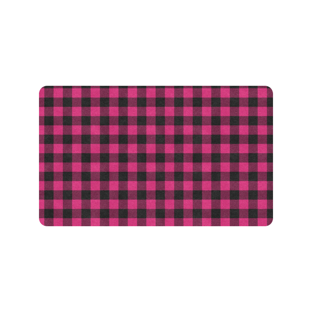Pink Tartan Plaid Pattern Rubber Doormat