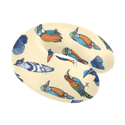 Kingfisher Bird Pattern Print Design 04 U-Shaped Travel Neck Pillow
