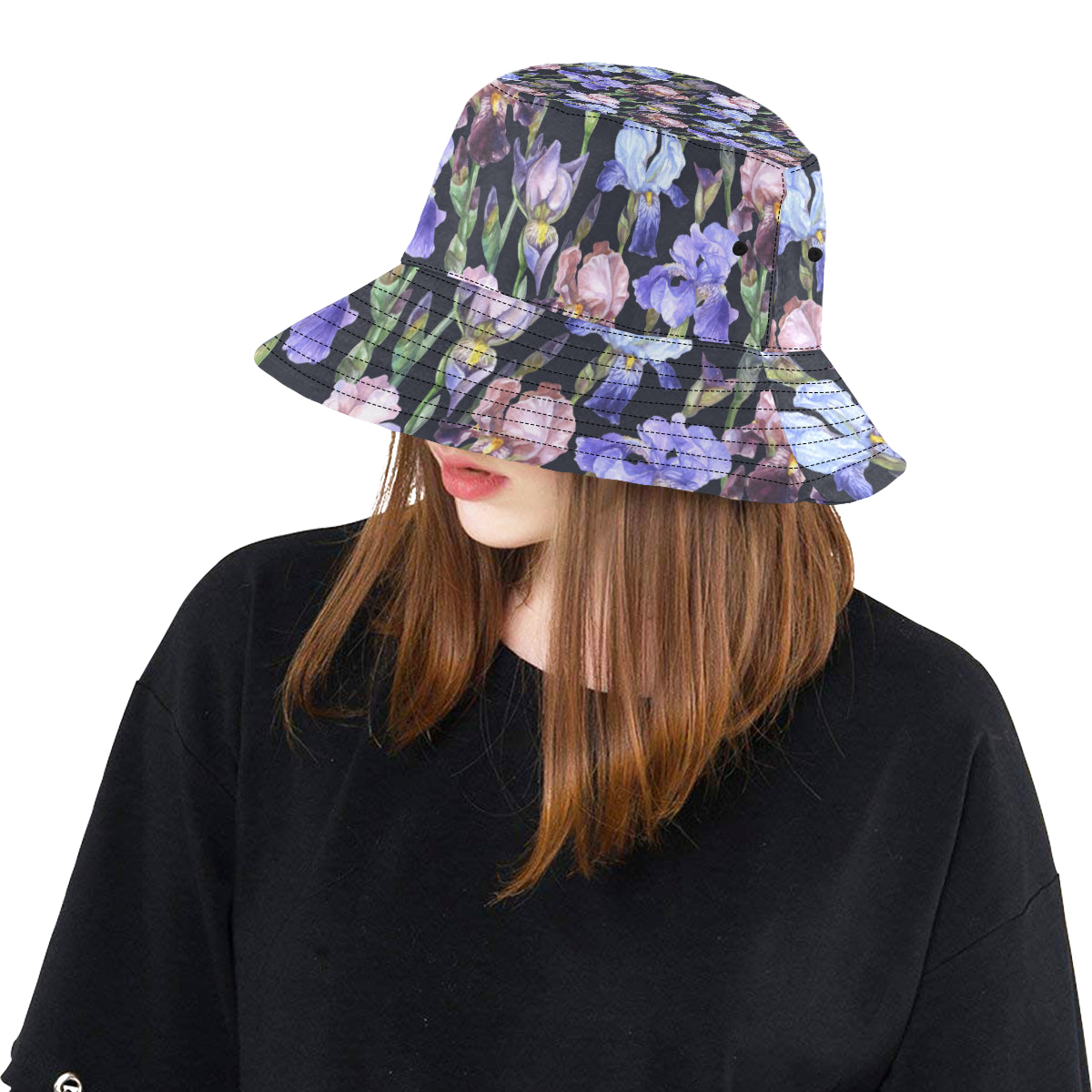 Iris Pattern Print Design IR04 Unisex Bucket Hat