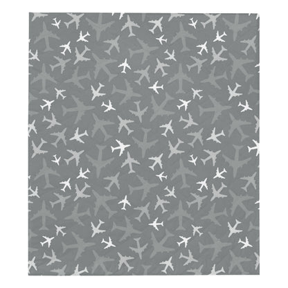 Airplane Pattern Print Design 02 Premium Quilt