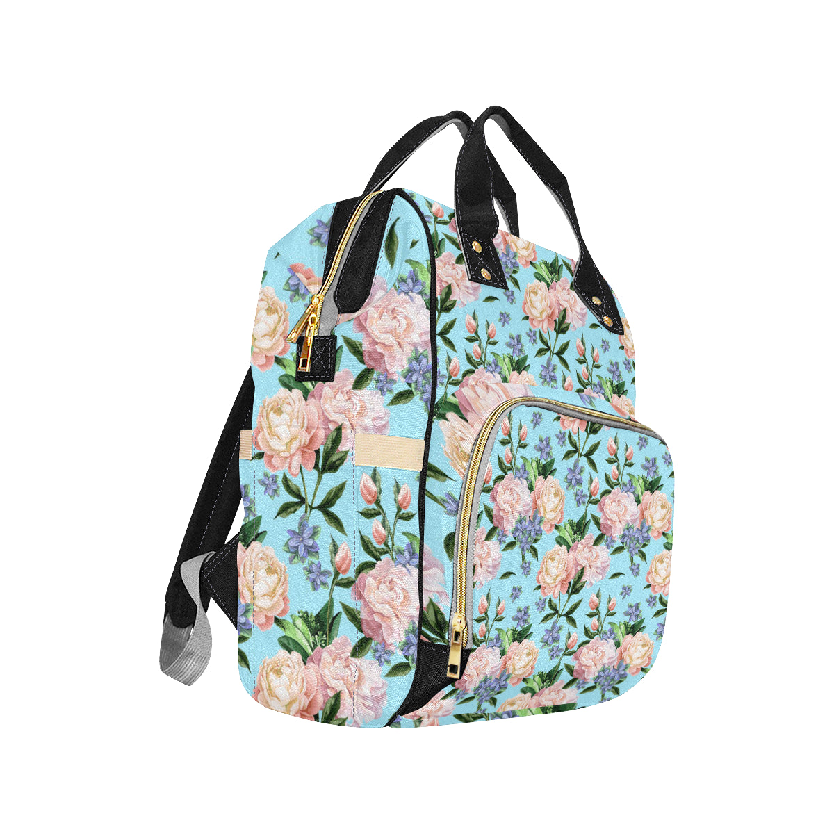 Peony Pattern Print Design PE02 Diaper Bag Backpack