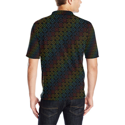 Chakra Colorful Symbol Pattern Men Polo Shirt