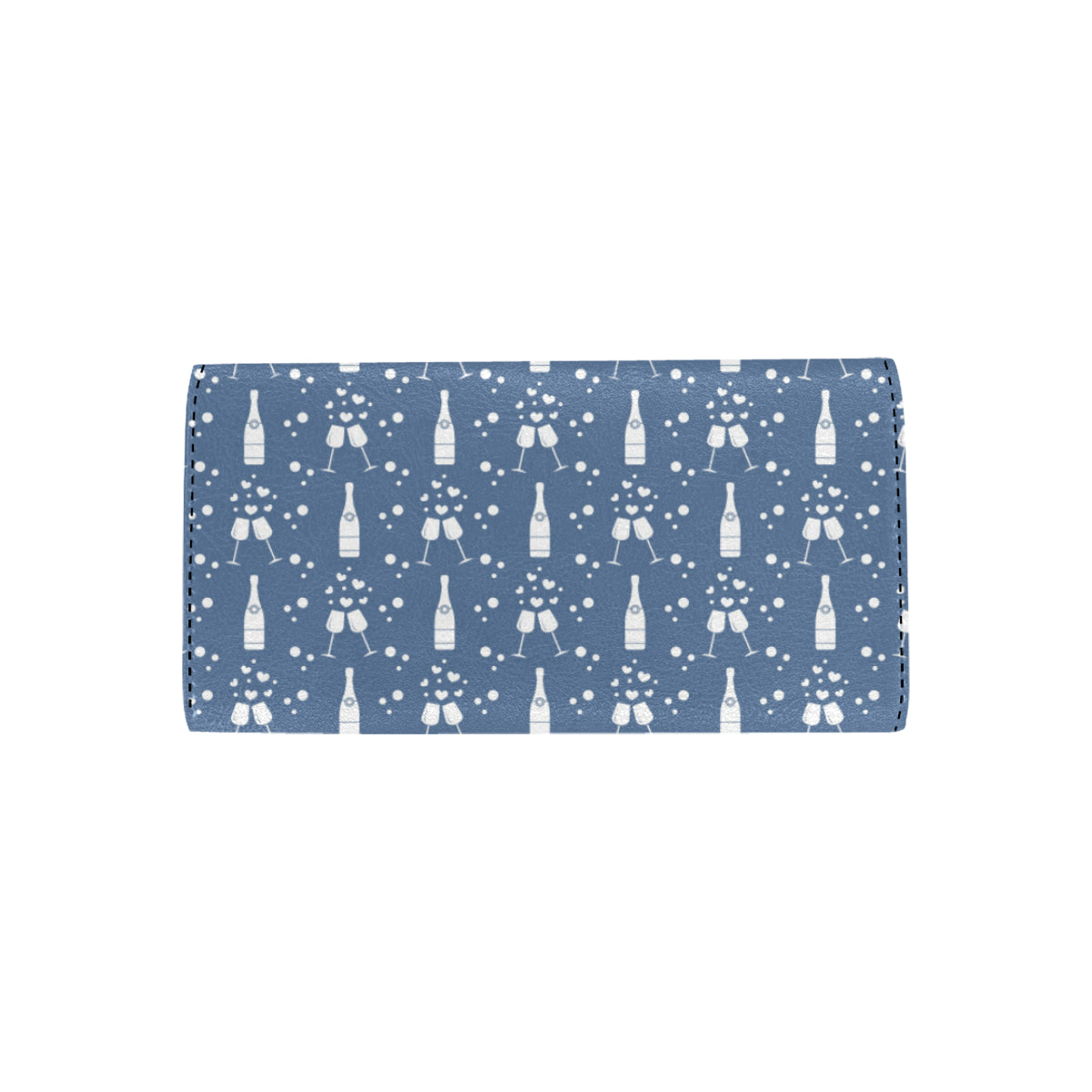Champagne Pattern Print Design 05 Women's Trifold Wallet