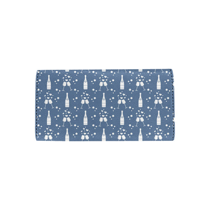 Champagne Pattern Print Design 05 Women's Trifold Wallet