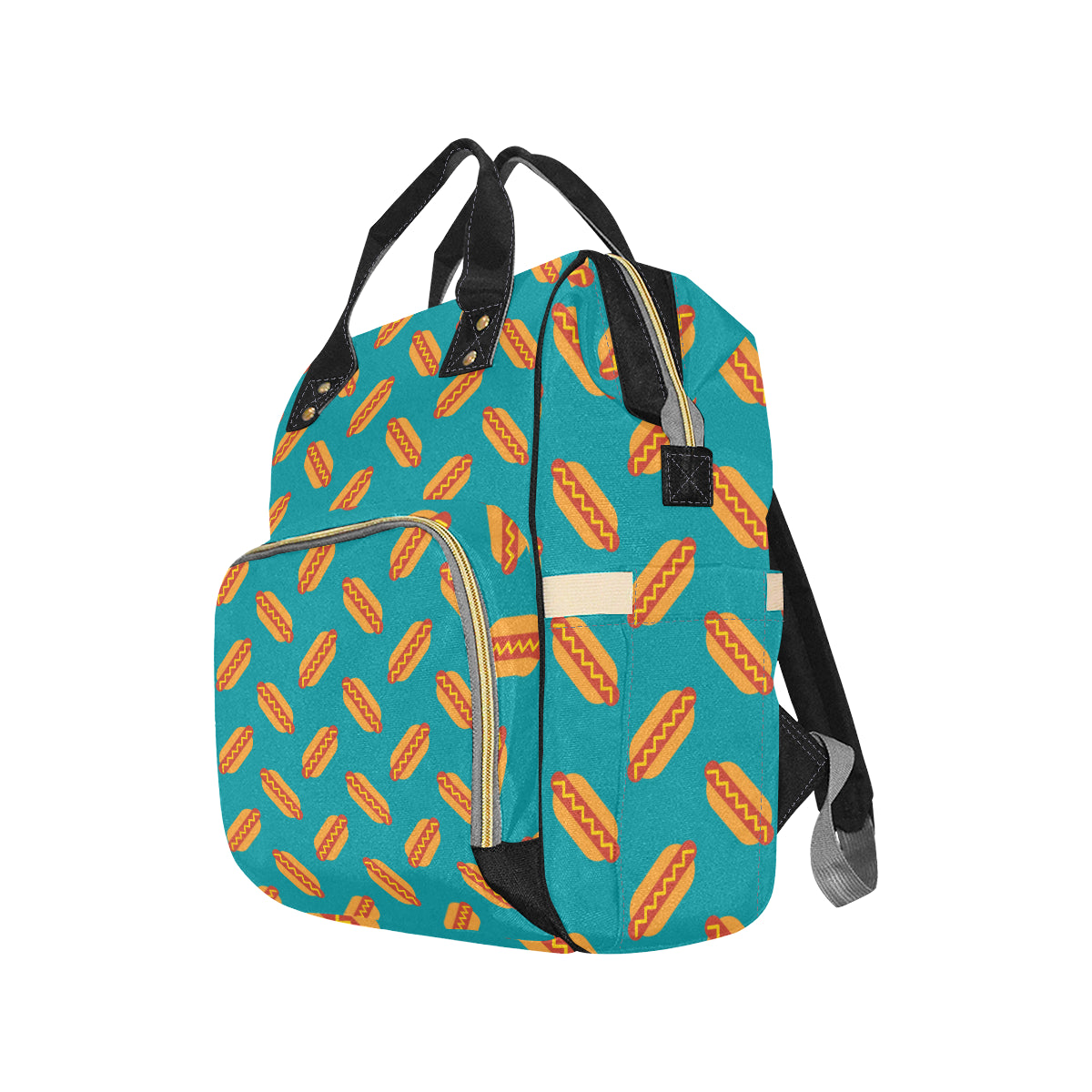 Hot Dog Pattern Print Design 03 Diaper Bag Backpack