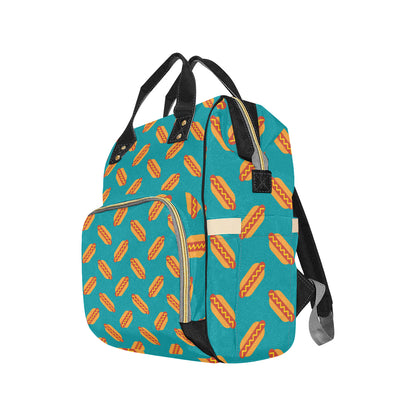 Hot Dog Pattern Print Design 03 Diaper Bag Backpack