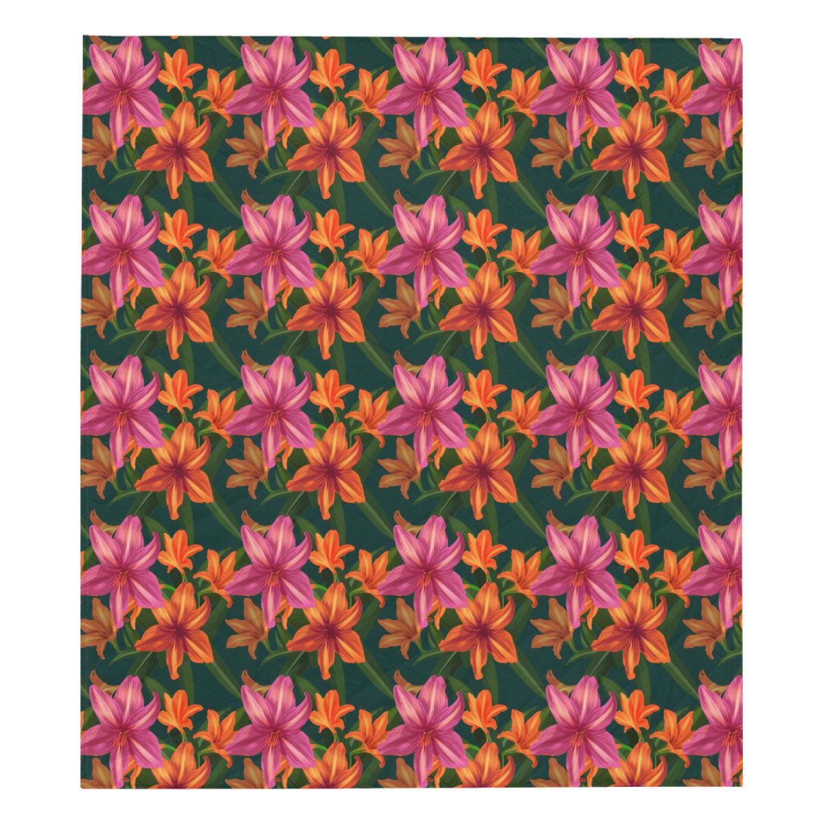 Amaryllis Pattern Print Design AL01 Premium Quilt