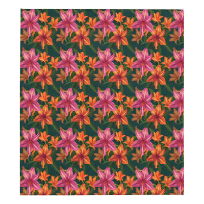 Amaryllis Pattern Print Design AL01 Premium Quilt