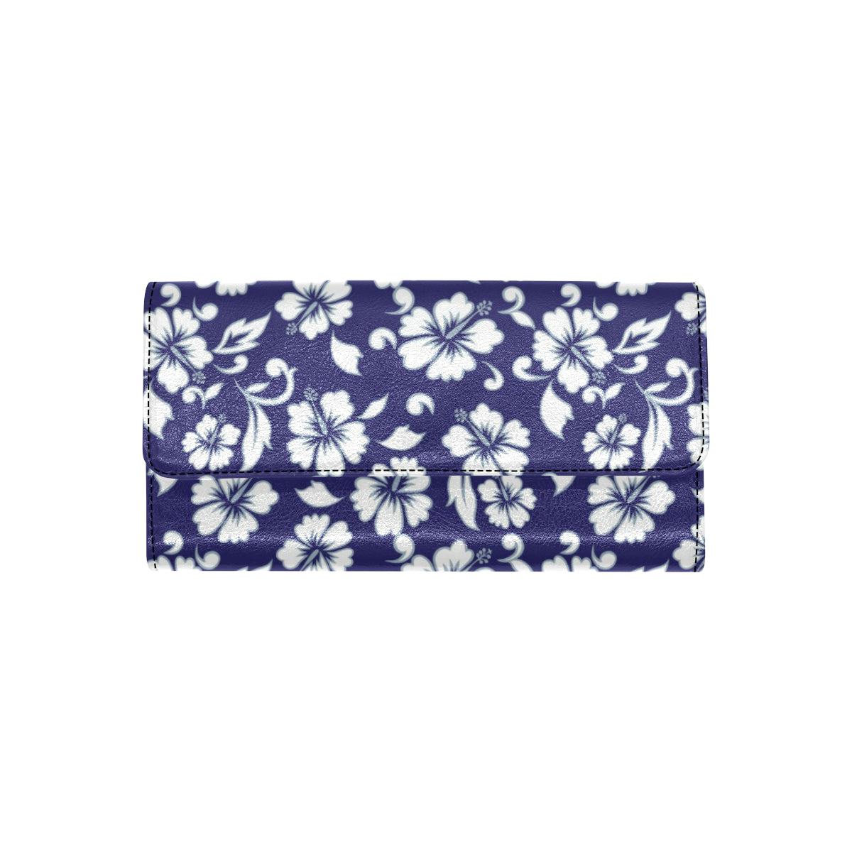 Hibiscus Pattern Print Design HB010 Women's Trifold Wallet