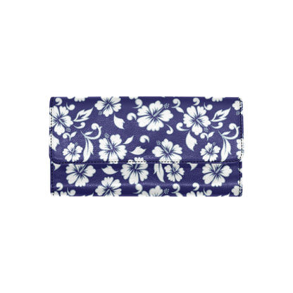 Hibiscus Pattern Print Design HB010 Women's Trifold Wallet
