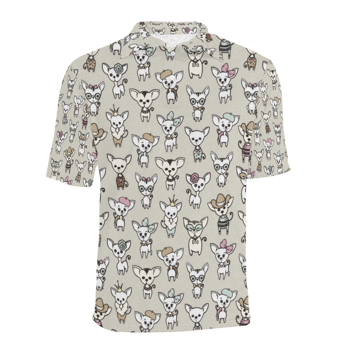 Chihuahua Pattern Print Design 02 Men Polo Shirt