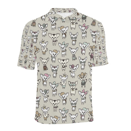 Chihuahua Pattern Print Design 02 Men Polo Shirt