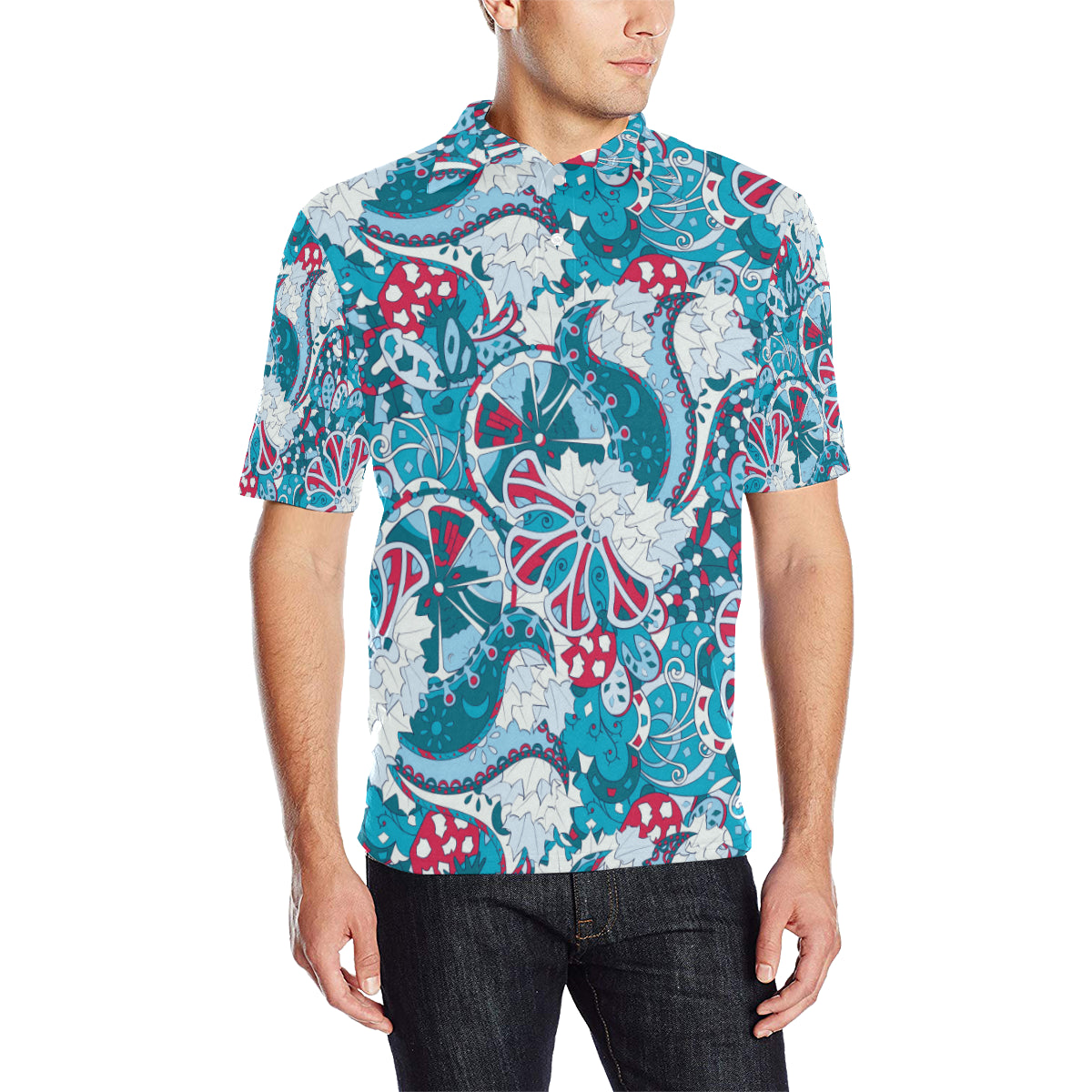 Funky Retro Pattern Print Design A05 Men Polo Shirt