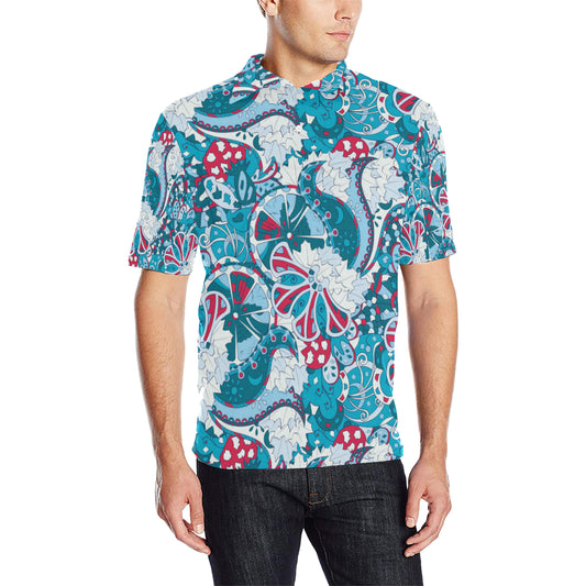 Funky Retro Pattern Print Design A05 Men Polo Shirt