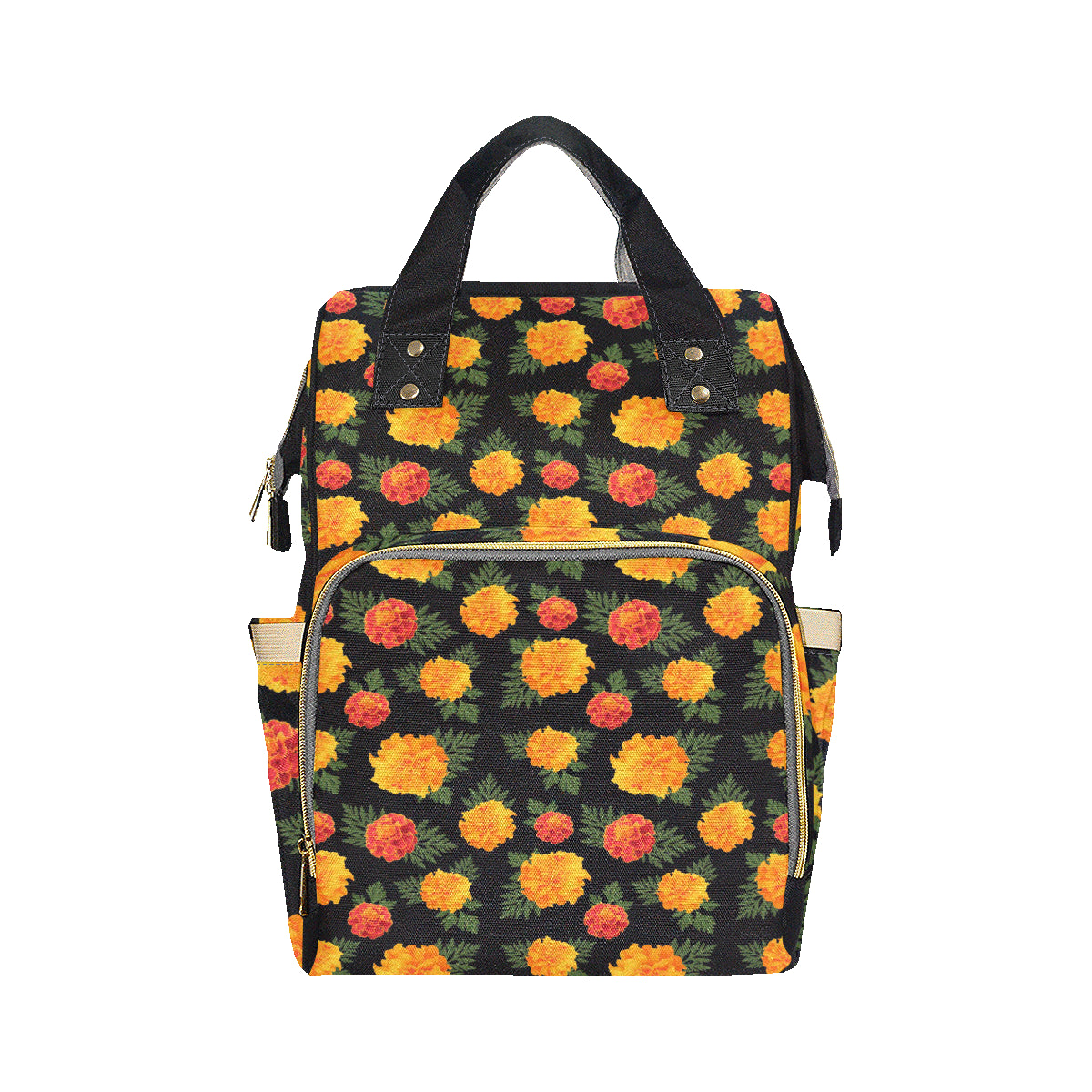 Marigold Pattern Print Design MR05 Diaper Bag Backpack
