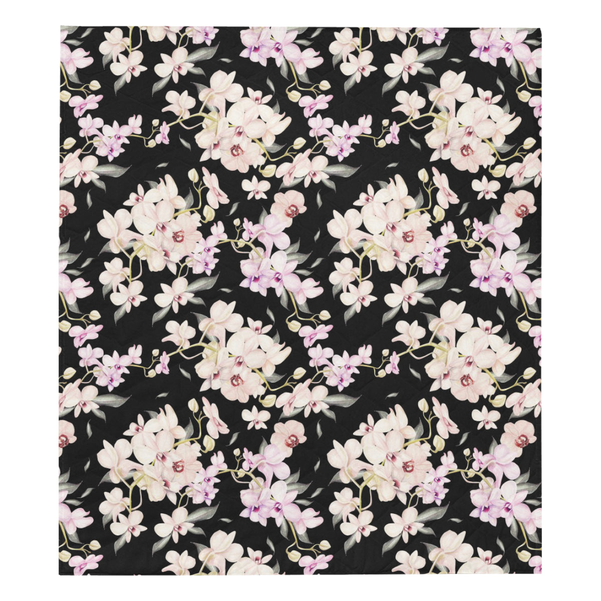 Orchid White Pattern Print Design OR03 Premium Quilt