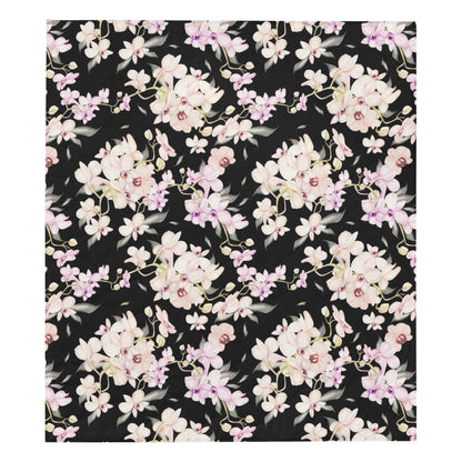 Orchid White Pattern Print Design OR03 Premium Quilt