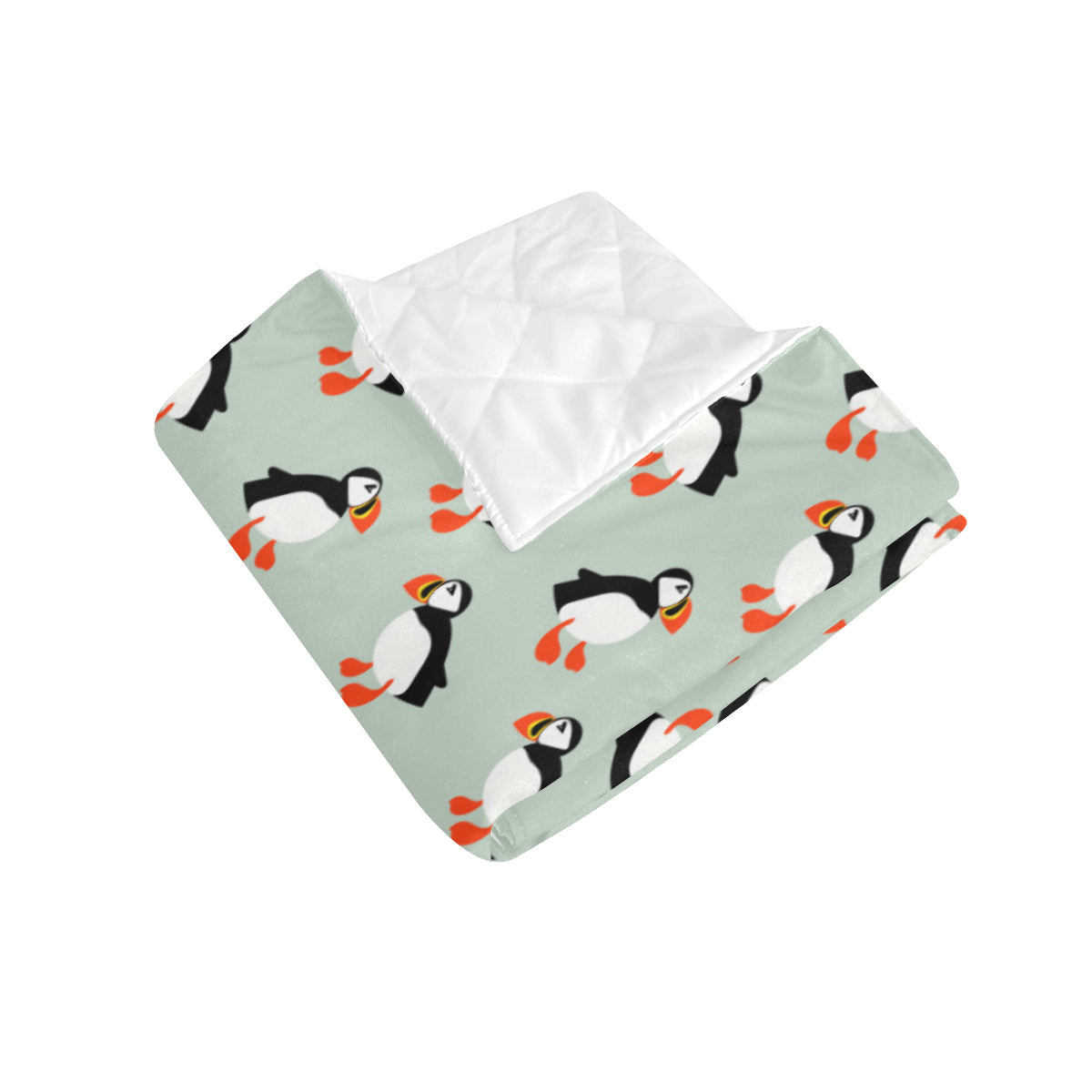 Puffin Pattern Print Design A03 Premium Quilt