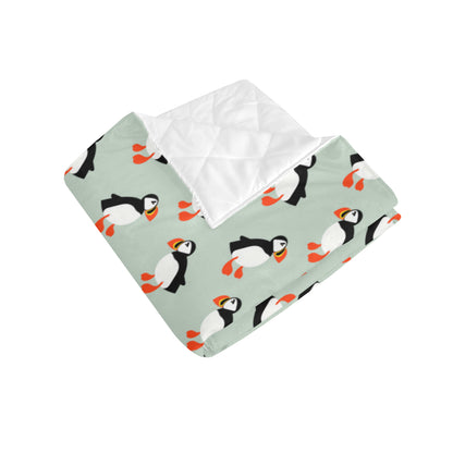 Puffin Pattern Print Design A03 Premium Quilt