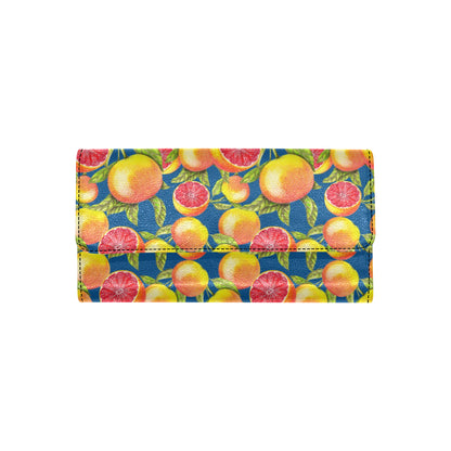 Grapefruit Pattern Print Design GF04 Women's Trifold Wallet