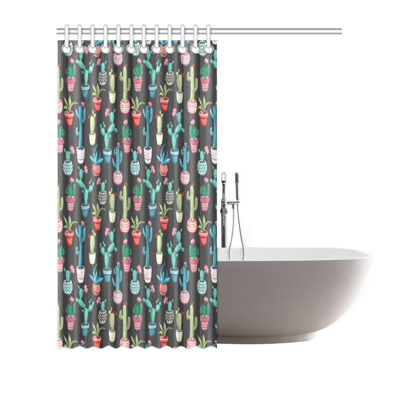 Cactus Pattern Print Design 02 Shower Curtain