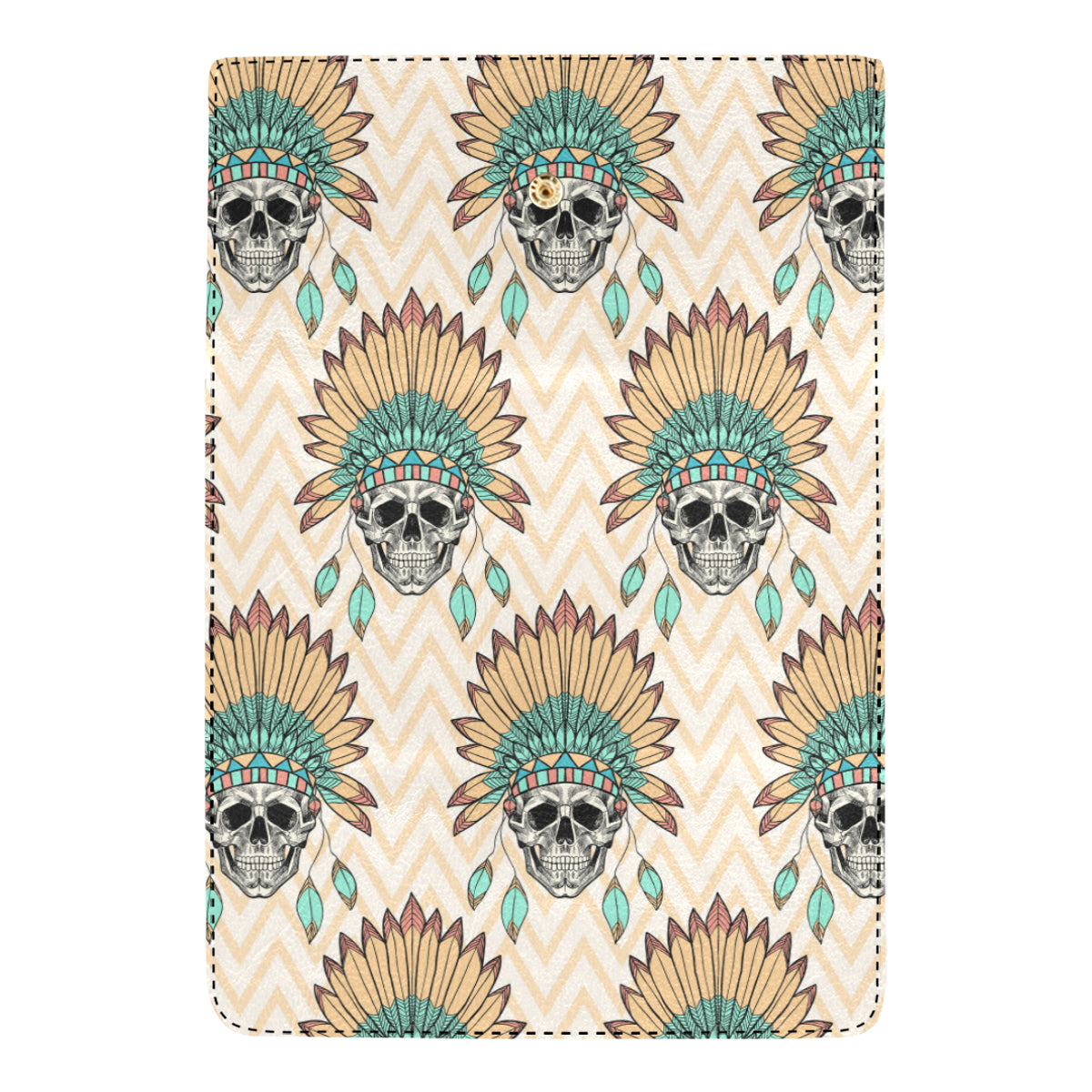 Indian Skull Pattern Women's Trifold Wallet