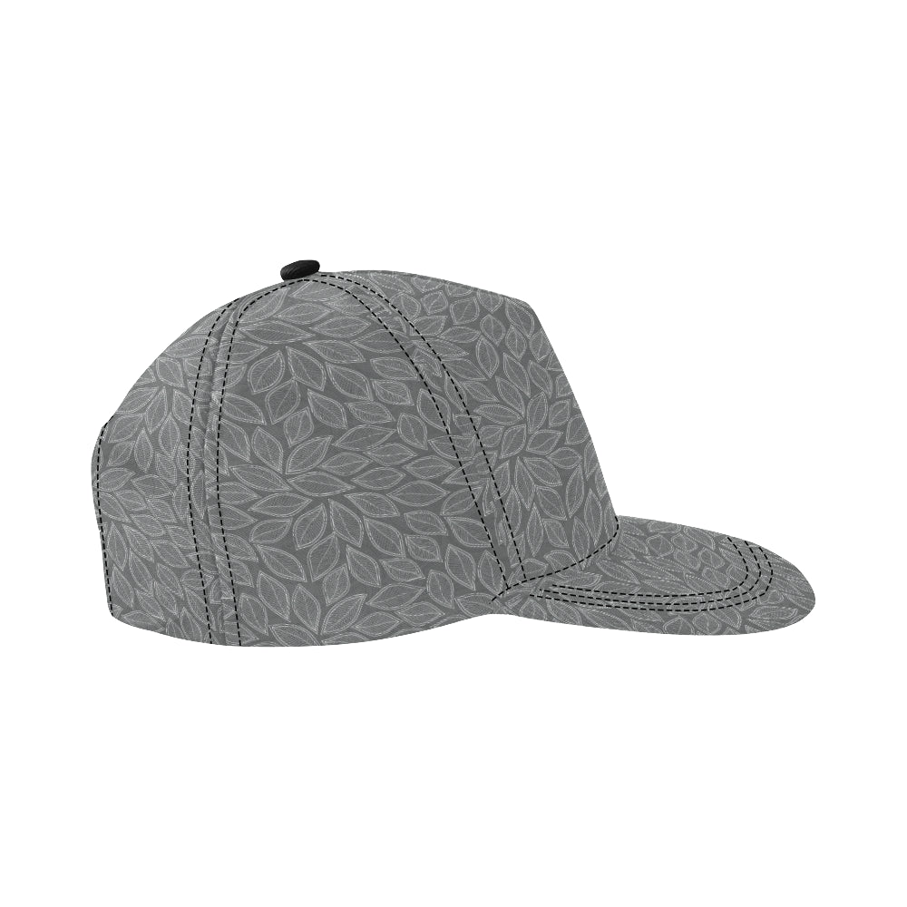 Elm Leave Grey Print Pattern Snapback Cap