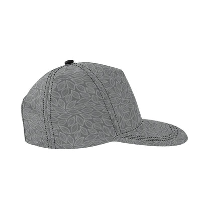 Elm Leave Grey Print Pattern Snapback Cap
