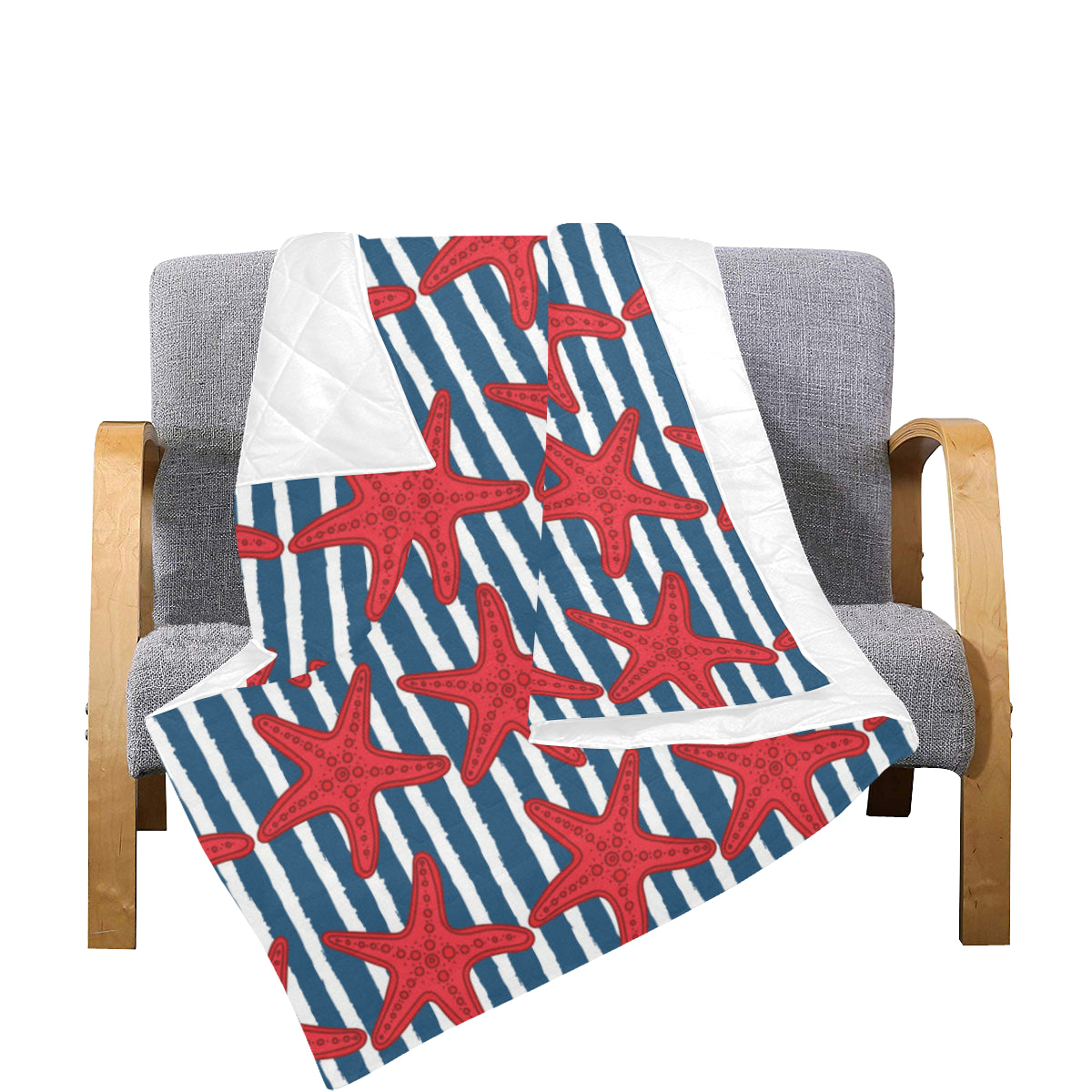 Starfish Red Pattern Print Design 02 Premium Quilt