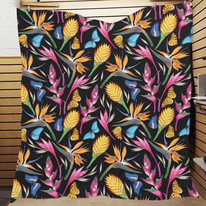 Tropical Flower Pattern Print Design TF016 Premium Quilt