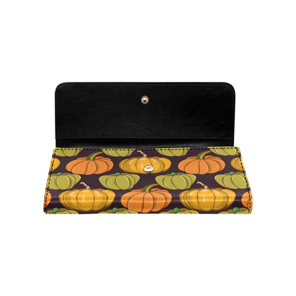 Pumpkin Pattern Print Design A01 Women's Trifold Wallet