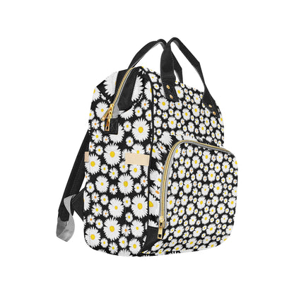 Daisy Pattern Print Design 01 Diaper Bag Backpack