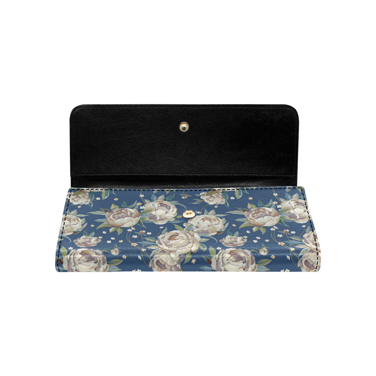 Peony Pattern Print Design A03 Women's Trifold Wallet