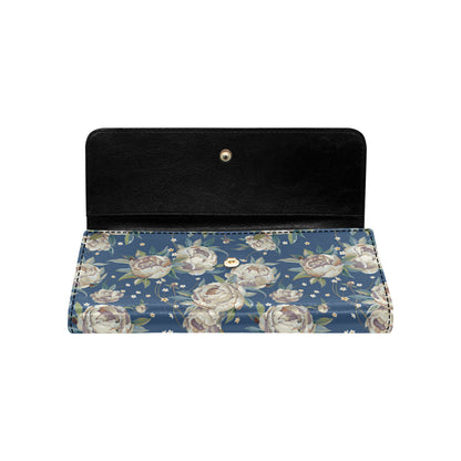 Peony Pattern Print Design A03 Women's Trifold Wallet