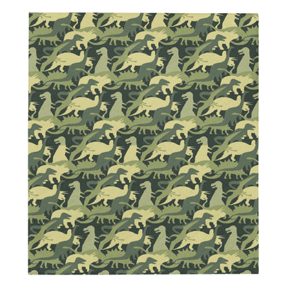 Camouflage Dinosaur Pattern Print Design 03 Premium Quilt