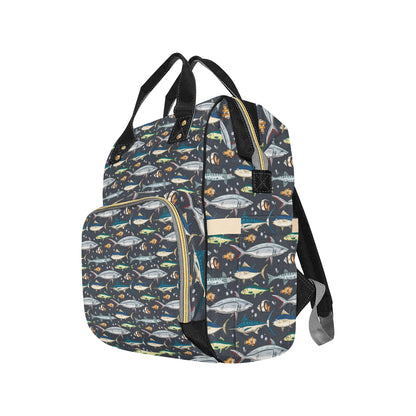 Swordfish Pattern Print Design 04 Diaper Bag Backpack