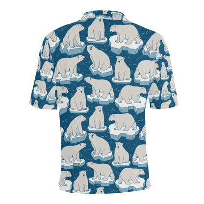Polar Bear Pattern Print Design PB03 Men Polo Shirt