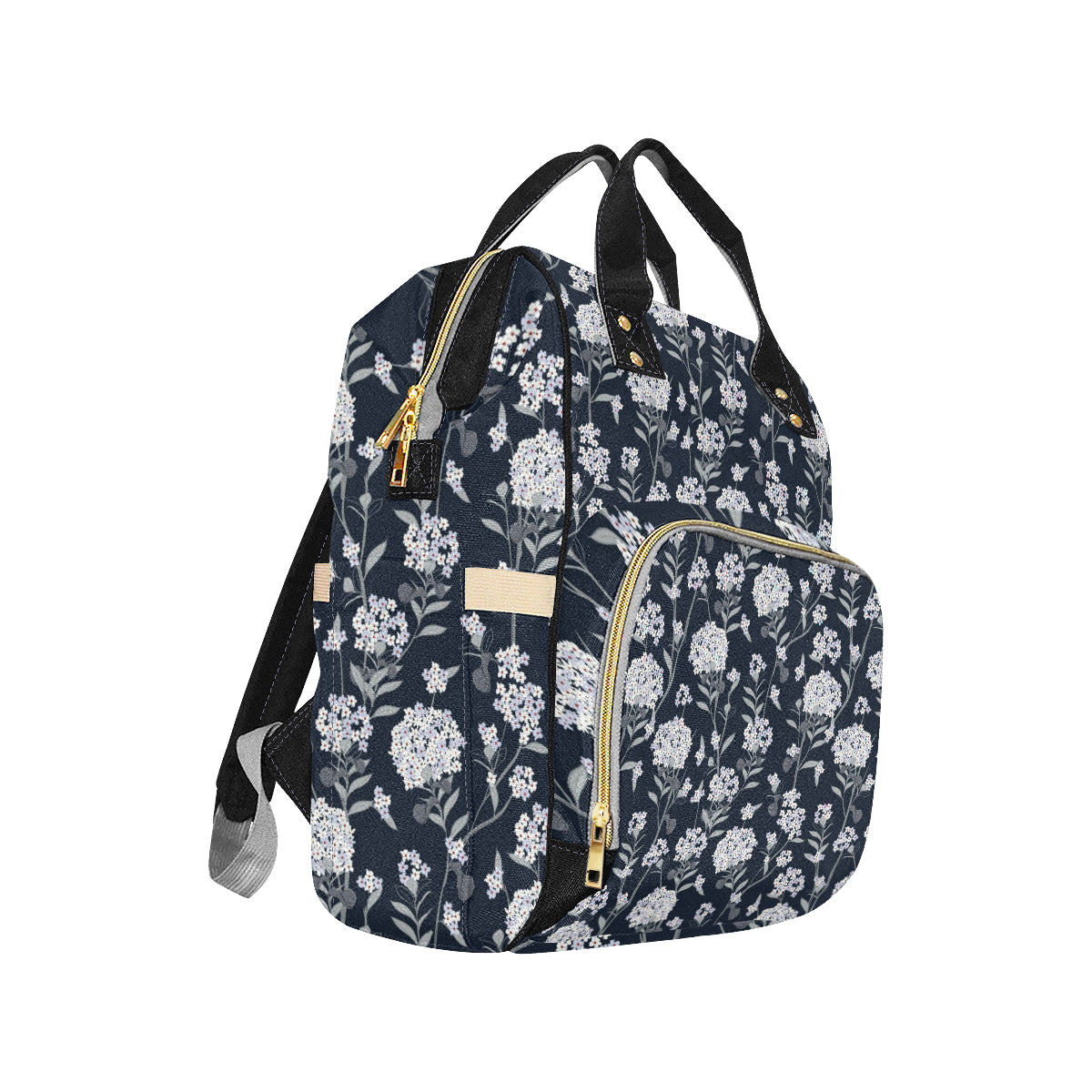 Hydrangea Pattern Print Design HD07 Diaper Bag Backpack