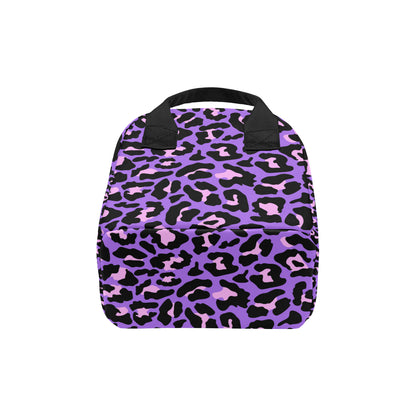 Cheetah Purple Neon Print Pattern Insulated Lunch Bag