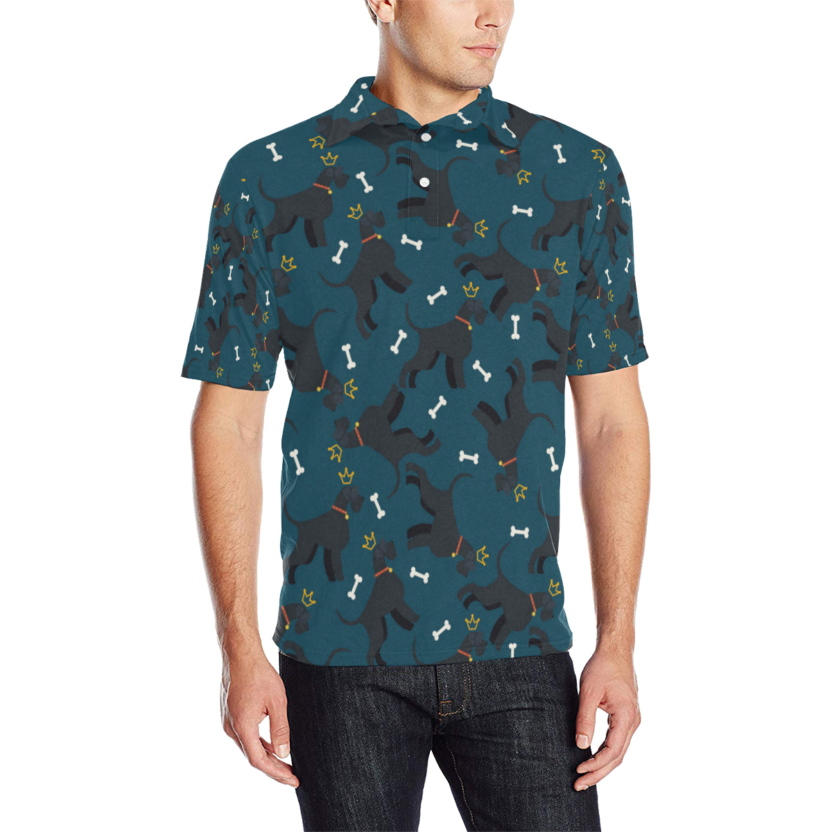 Schnauzers Pattern Print Design A04 Men Polo Shirt