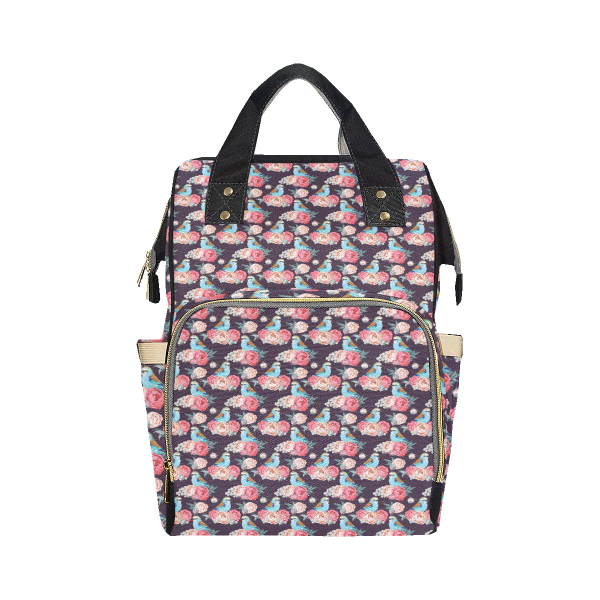 Bluebird Pattern Print Design 02 Diaper Bag Backpack
