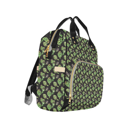 Artichoke Pattern Print Design 02 Diaper Bag Backpack