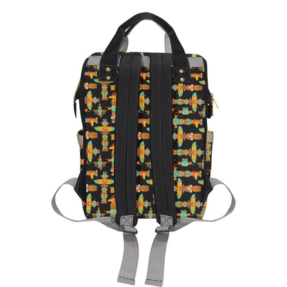 Totem Pole Cartoon Print Diaper Bag Backpack