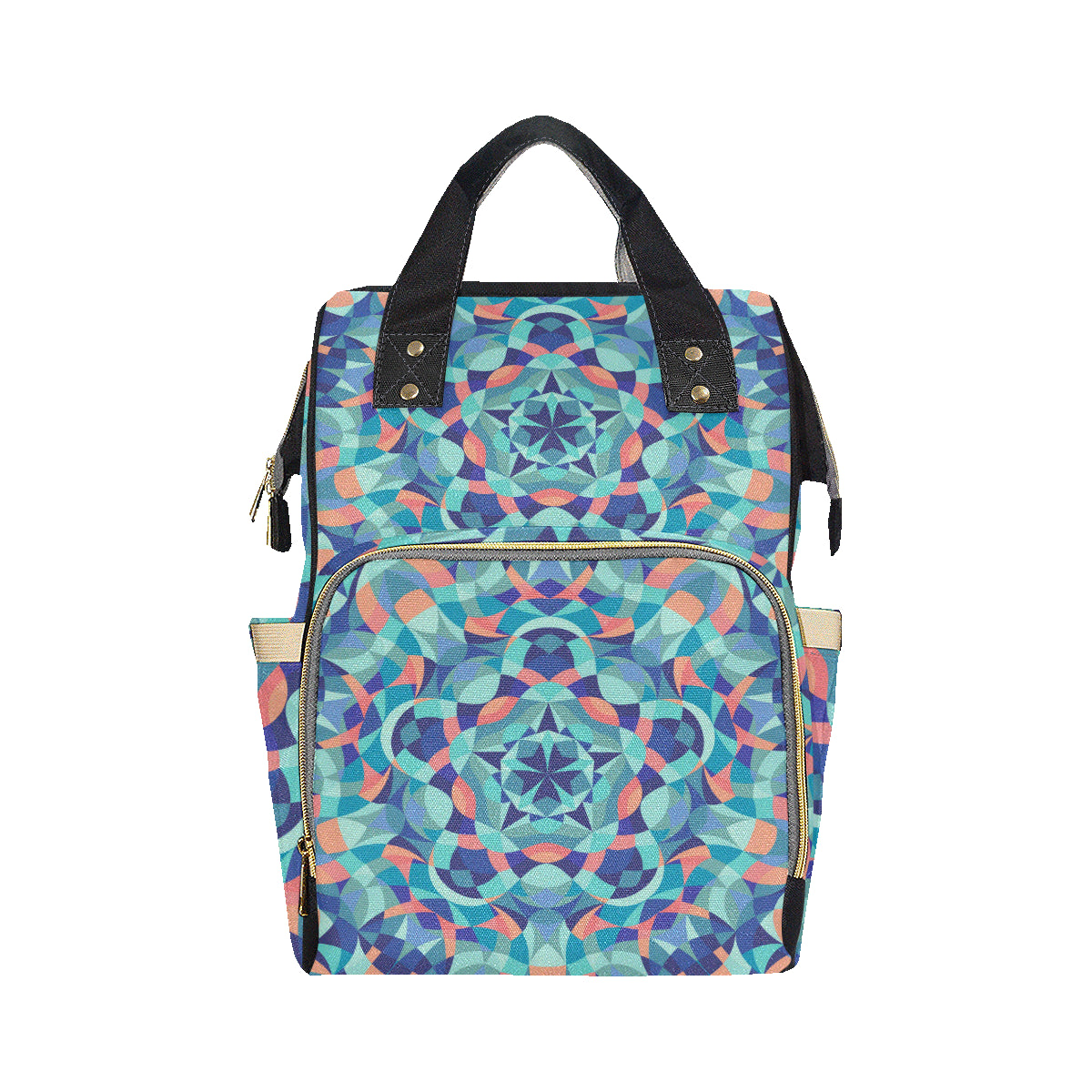 Kaleidoscope Pattern Print Design 03 Diaper Bag Backpack