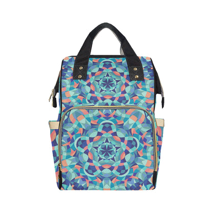 Kaleidoscope Pattern Print Design 03 Diaper Bag Backpack
