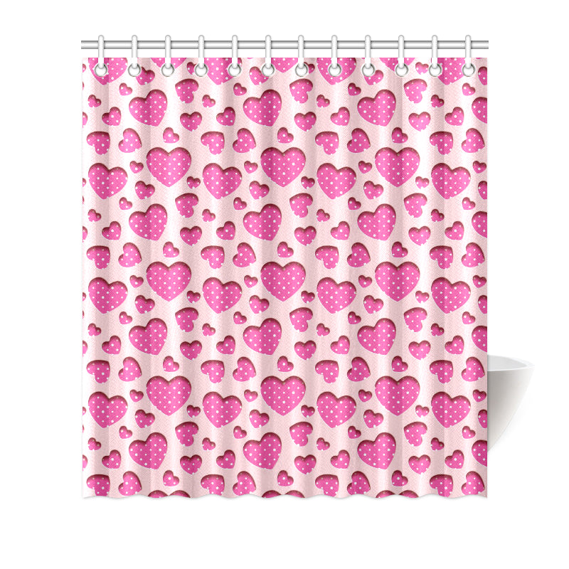 Heart Pink Pattern Print Design HE06 Shower Curtain