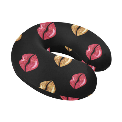 Lip Pattern Print Design 03 U-Shaped Travel Neck Pillow
